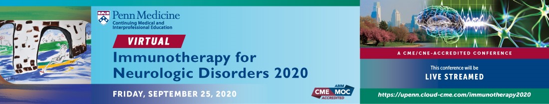 Immunotherapy for Neurologic Disorders 2020 Banner